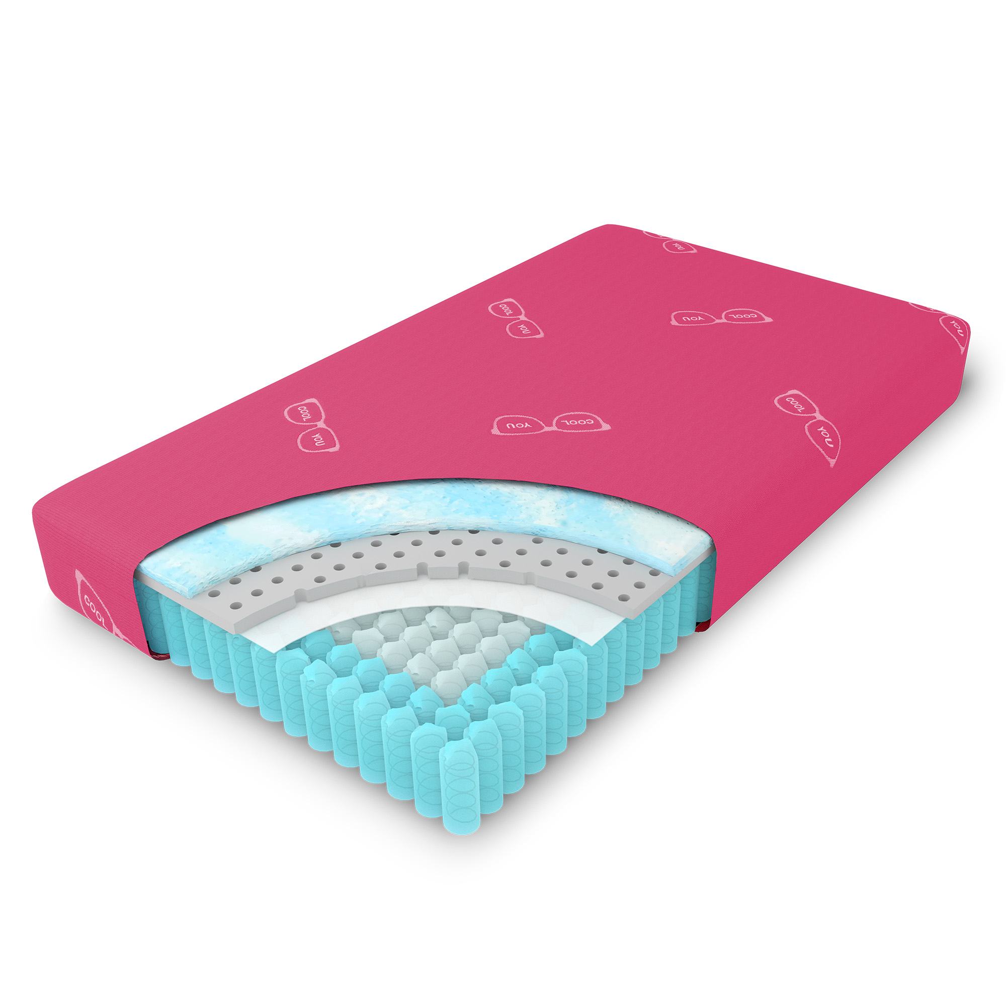 Photo of the Glideaway Youth pink mattress.